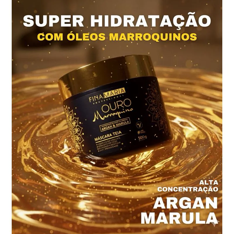 Alta concentração de óleos de Argan e Marula